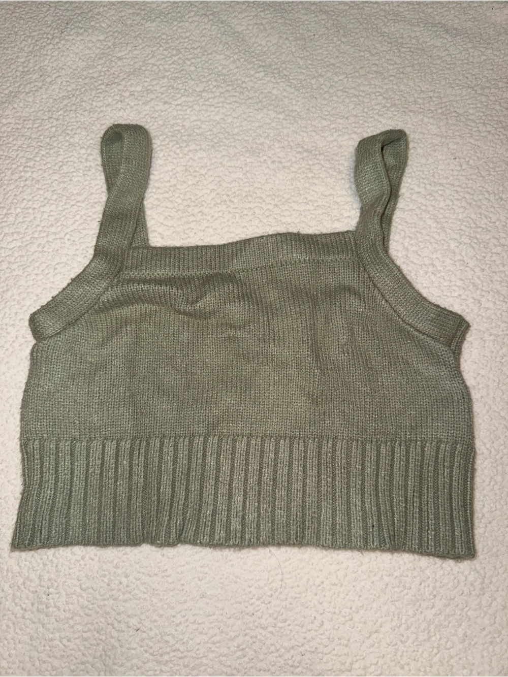 Garage Sage Green Knit Cropped Tank